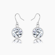 Calista Bezel Solitaire Drop Earrings