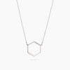 Dainty Sterling Silver Hexagon Necklace
