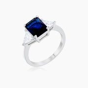 Cara Classic 4.5ct Sapphire CZ White Gold Rhodium Engagement Ring
