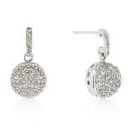 Bella 1ct CZ White Gold Rhodium Drop Earrings