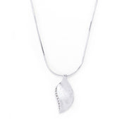 Silvertone Crystal Leaf Necklace