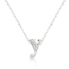 Alexia 0.3ct CZ White Gold Rhodium Y Initial Micro Pave Pendant Necklace