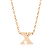 Alexia Rose Gold Pendant X Initial Necklace