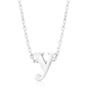 Alexia White Gold Rhodium Pendant Y Initial Necklace