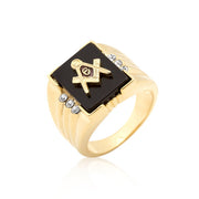 Gold Tone Men's Masonic Ring