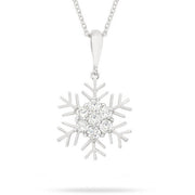 Holly 0.5ct CZ White Gold Rhodium Snowflake Drop Necklace