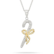 Eve 1.2ct Two Tone Pendant Candy Cane Necklace