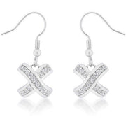 Cara 3ct CZ White Gold Rhodium Timeless Pave Drop Earrings