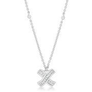 Cara 1.5ct CZ White Gold Rhodium Timeless Pave Drop Necklace