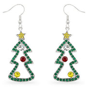 Noelle Multicolor Crystal White Gold Rhodium Tree Drop Earrings