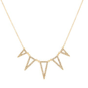Crystal Gold Triangle Statement Necklace