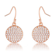 .6 Ct Elegant CZ Rose Gold Plated Disk Earrings