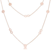 Krystal Rose Gold Stainless Steel Infinity Station Layer Necklace