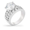 Mable 7.5ct CZ White Gold Rhodium Ring