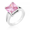 Daria 5ct Pink Ice CZ  White Gold Rhodium Ring