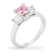 Tristan 3.2ct Pink CZ White Gold Rhodium Ring