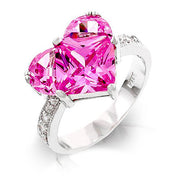 Briar 2.7ct Pink CZ White Gold Rhodium Heart Ring