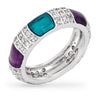 Lori 4.5ct CZ White Gold Rhodium Blue and Purple Enamel Ring
