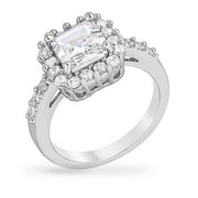 Claire 1.8ct CZ White Gold Rhodium Classic Ring