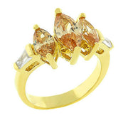 Trisha 2.5ct CZ 14k Gold Triple Marquise Ring