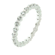 Grace 1.2ct CZ White Gold Rhodium Delicate Eternity Band