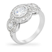 Linda 3.5ct CZ White Gold Rhodium Ring