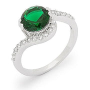 Mila 2.6ct Emerald CZ White Gold Rhodium Simple Ring