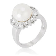 Brigitte 0.2ct CZ White Gold Rhodium Elegant Bridal Ring