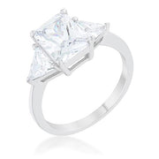 Cara Classic 4.5ct Clear CZ Sterling Silver Engagement Ring