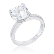 Hanna 4.4ct CZ Rhodium Classic Solitaire Ring