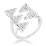 Nori 0.63ct CZ Rhodium Geometric Contemporary Ring