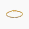 Goldtone Finish Victorian Cubic Zirconia Tennis 8 Inch Bracelet