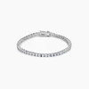 Silvertone Finish Victorian Cubic Zirconia Tennis 7 Inch Bracelet