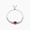 Ruby Red and Clear Graduated CZ Bolo Style Tennis Bracelet