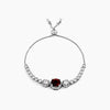 Deep Red and Clear CZ Bolo Style Tennis Bracelet
