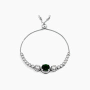 Wholesale Adjustable Graduated Emerald Green & Clear CZ Bolo Style Tennis Bracelet