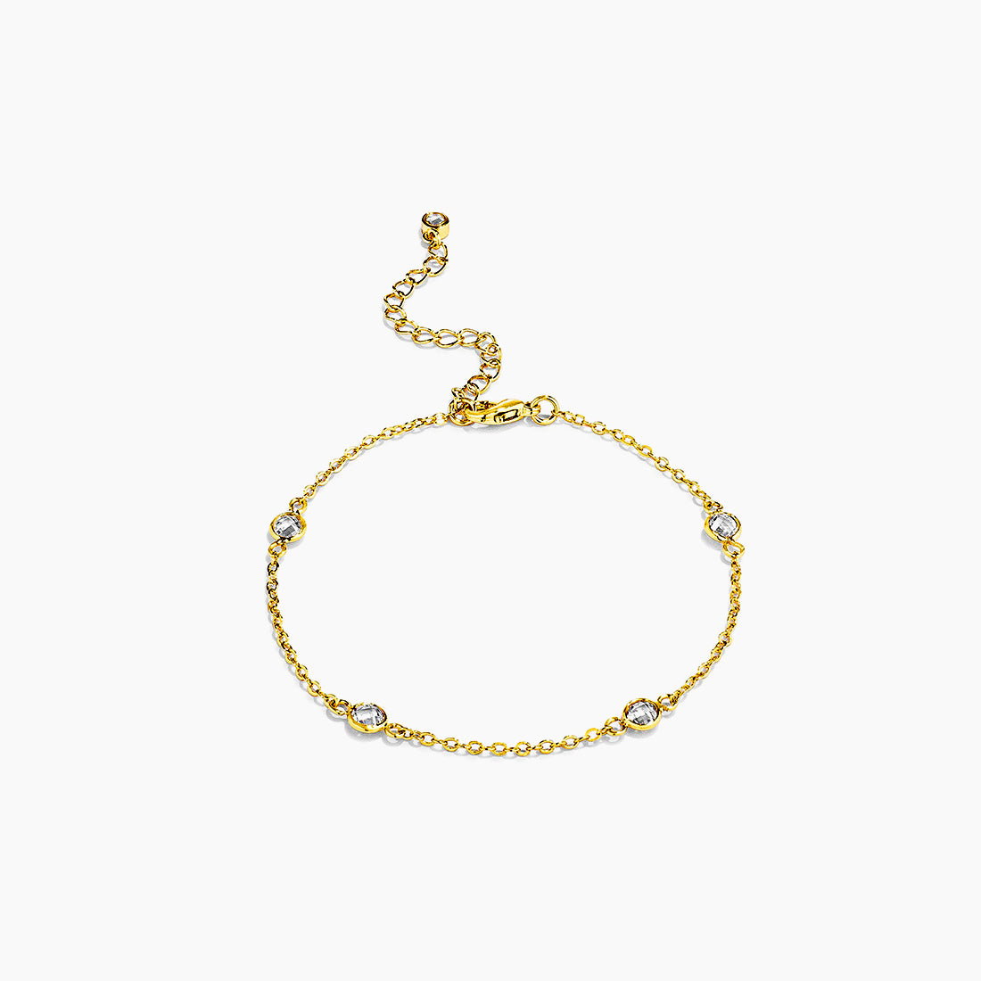 1ct Gold Plated Clear CZ Round Bezel Saturn