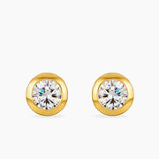 Kerry 2ct CZ 14k Gold Stud Earrings