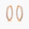 Rose Gold Plated CZ Hoop Earrings