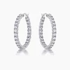 Kinsey 4.8ct CZ White Gold Rhodium Hoop Earrings