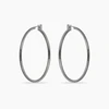 Yasmin White Gold Rhodium Large Hoop Earrings