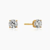 5mm New Sterling Round Cut Cubic Zirconia Studs Gold