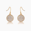 .6 Ct Elegant CZ Gold Plated Disk Earrings