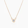 Gold Plated Sterling Silver Mini Bezel CZ Necklace