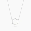 Dainty Sterling Silver Hexagon Necklace