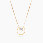 Gold Plated Sterling Silver Floating CZ Necklace