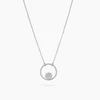 Sterling Silver Floating Pave CZ Necklace