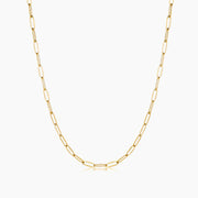 18" Gold Plated Linked Petite Paperclip Chain Necklace