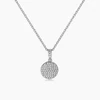 Lovely Rhodium Necklace with CZ Disk Pendant