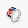 Glinda 9ct Multicolor CZ White Gold Rhodium Fashion Ring